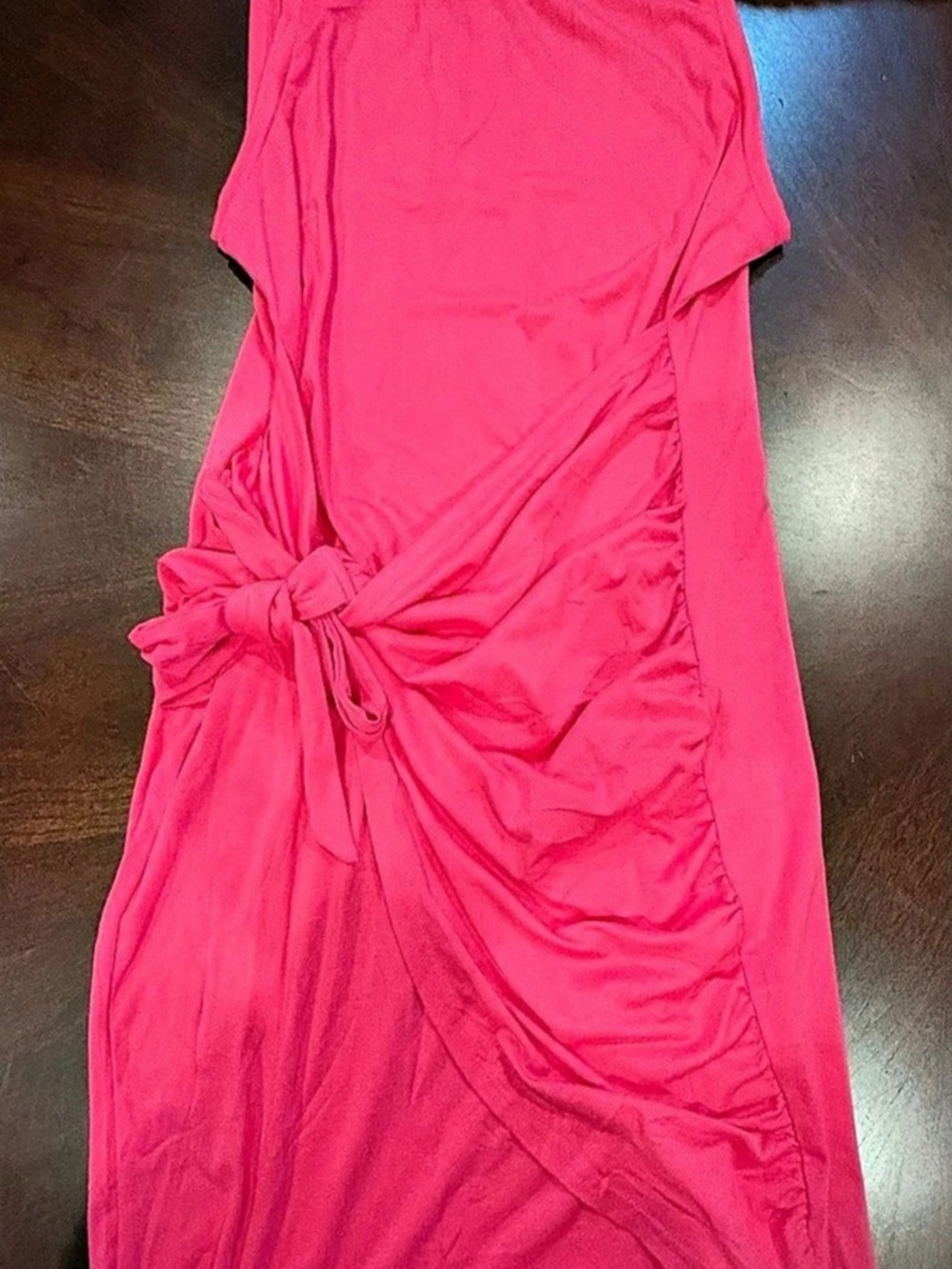 LILLUSORY Pink Ruched Side Tie Sleeveless Dress Size L NWT